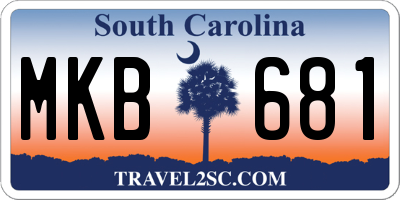 SC license plate MKB681