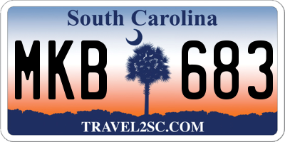 SC license plate MKB683