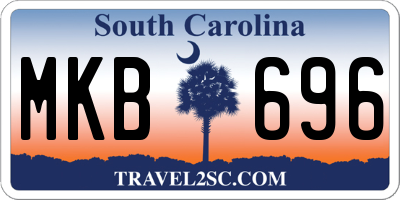 SC license plate MKB696