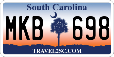 SC license plate MKB698