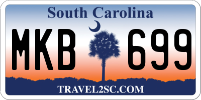 SC license plate MKB699