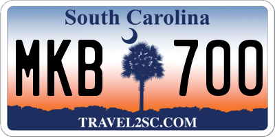 SC license plate MKB700