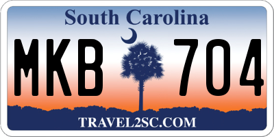 SC license plate MKB704