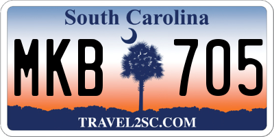 SC license plate MKB705