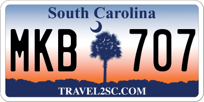 SC license plate MKB707