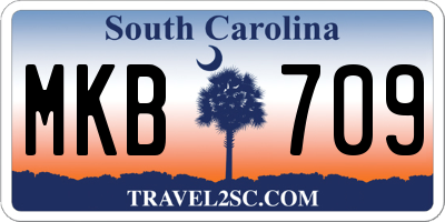SC license plate MKB709