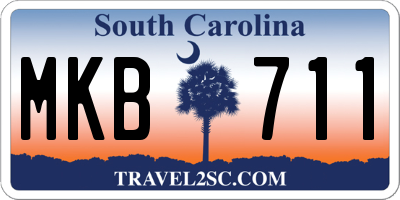 SC license plate MKB711