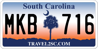SC license plate MKB716