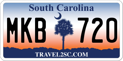 SC license plate MKB720