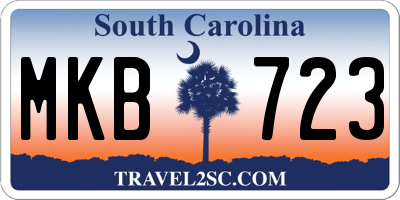 SC license plate MKB723