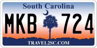 SC license plate MKB724