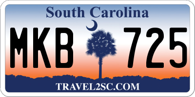 SC license plate MKB725