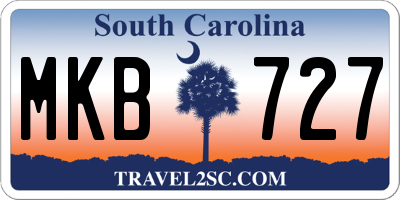 SC license plate MKB727