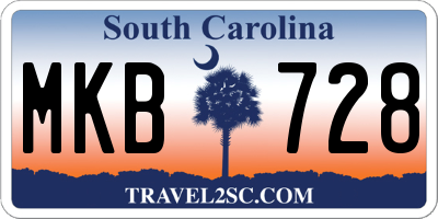 SC license plate MKB728