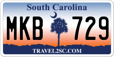 SC license plate MKB729