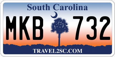SC license plate MKB732