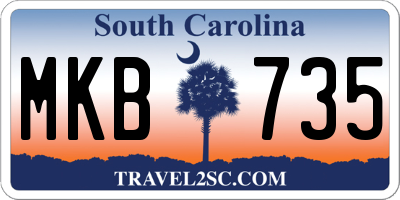 SC license plate MKB735