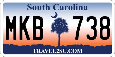 SC license plate MKB738