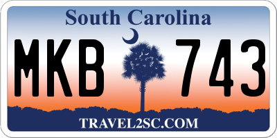 SC license plate MKB743