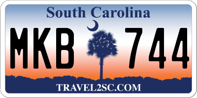 SC license plate MKB744