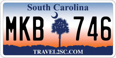 SC license plate MKB746