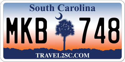 SC license plate MKB748