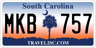 SC license plate MKB757