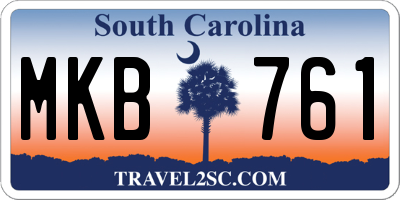 SC license plate MKB761