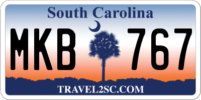 SC license plate MKB767