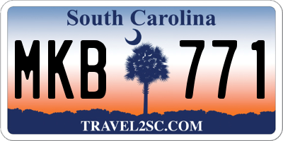 SC license plate MKB771