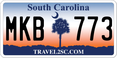 SC license plate MKB773