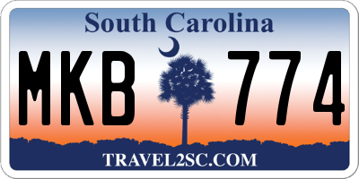 SC license plate MKB774