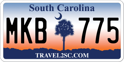 SC license plate MKB775