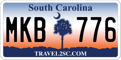 SC license plate MKB776