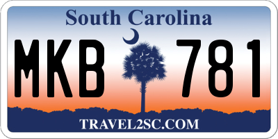 SC license plate MKB781