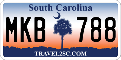 SC license plate MKB788