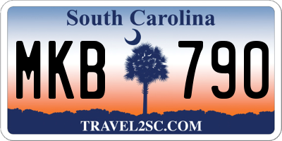 SC license plate MKB790