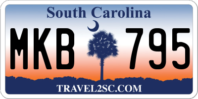 SC license plate MKB795