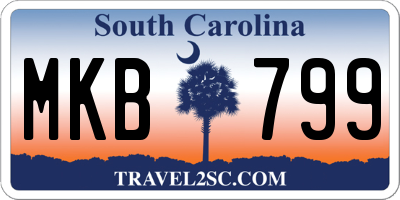 SC license plate MKB799