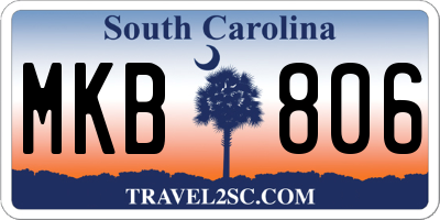 SC license plate MKB806