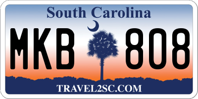 SC license plate MKB808