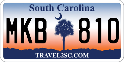 SC license plate MKB810
