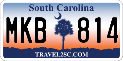 SC license plate MKB814
