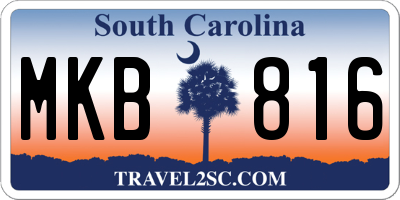 SC license plate MKB816