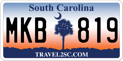 SC license plate MKB819