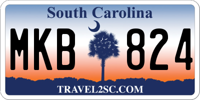 SC license plate MKB824