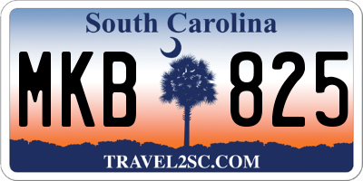 SC license plate MKB825