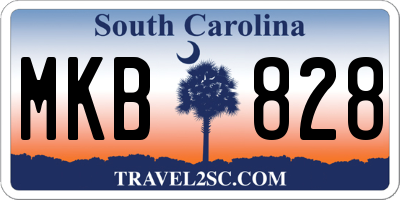 SC license plate MKB828