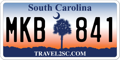 SC license plate MKB841
