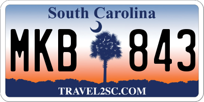 SC license plate MKB843